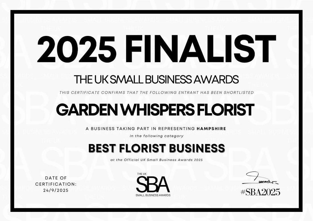 🌸Garden Whispers Florist Named Finalist in the UK Small Business Awards 2025🌸