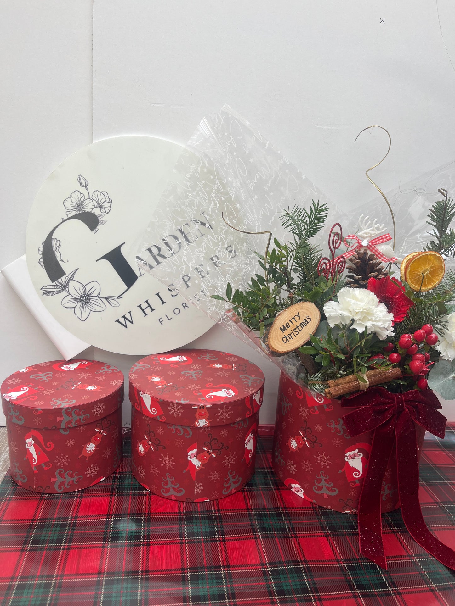 Christmas Hat box florist choice