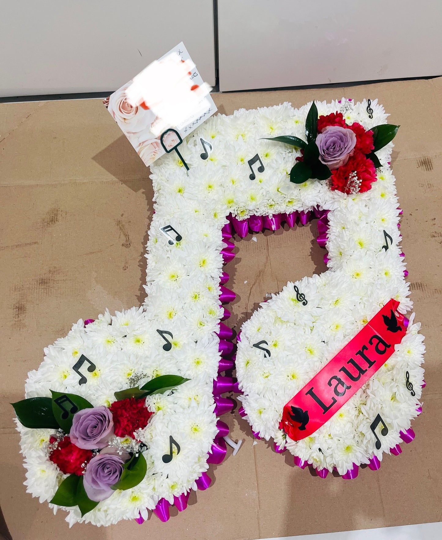 Large Music note Funeral Tribute