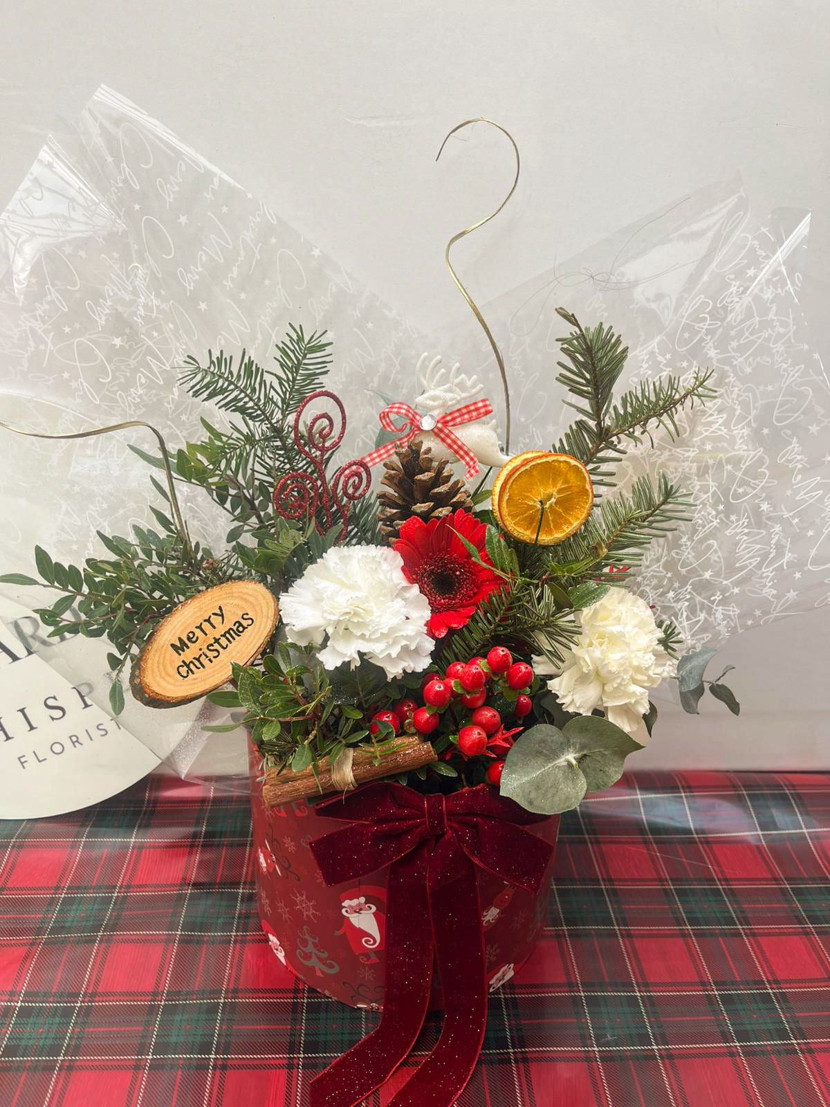 Christmas Hat box florist choice